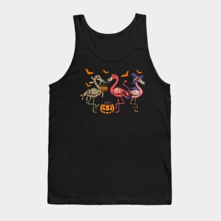 Flamingoween Halloween Flamingo I Mummy Demon Witch graphic Tank Top